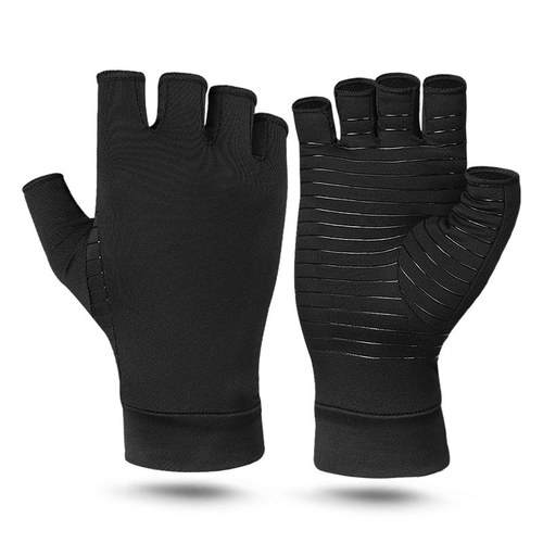 Pressure Protective Gloves Copper Fiber Copper Ion Deodorant Gloves Silicone Anti-Slip Shrink Training Half Finger