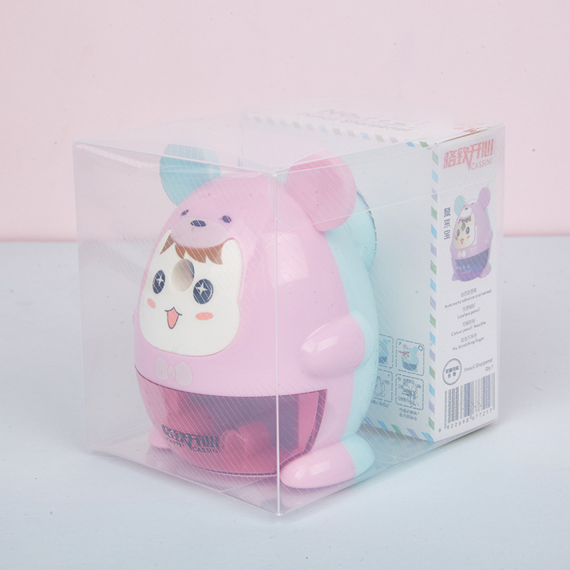 Feliz 7721 lindo ratón sacapuntas animal de dibujos animados sacapuntas estudiantes utilizan velocidad corte automático sacapuntas