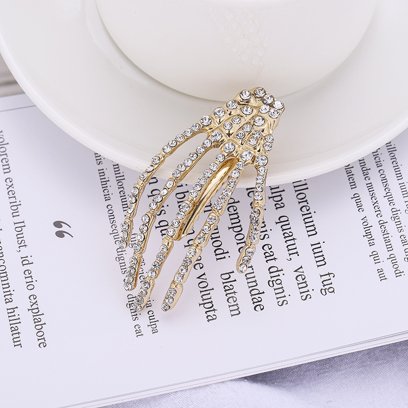 Plating Design Fashion Hand Alloy Plating Rhinestones Hair Clip 1 Piece