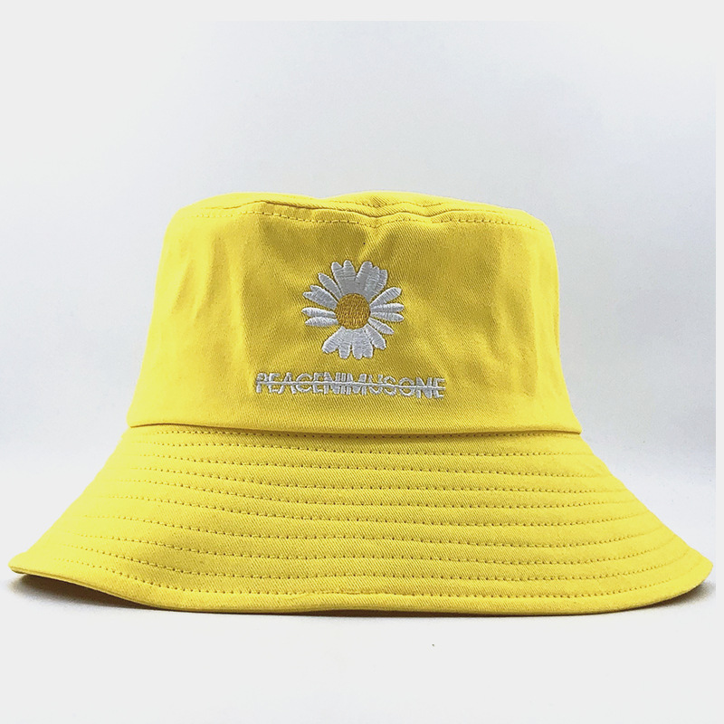 Korean version of daisy embroidery sunscreen fisherman hatpicture1