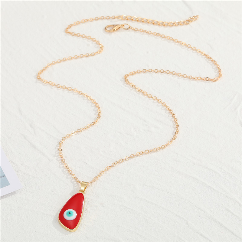 Bohemian Retro Trendy Dripping Water Drop Lucky Devils Eye Pendant Necklace Clavicle Chain Female CrossBorder Sold Jewelrypicture8