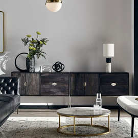 现代简约实木餐边柜轻奢储物柜边柜小户型客厅长方形地柜全屋家具