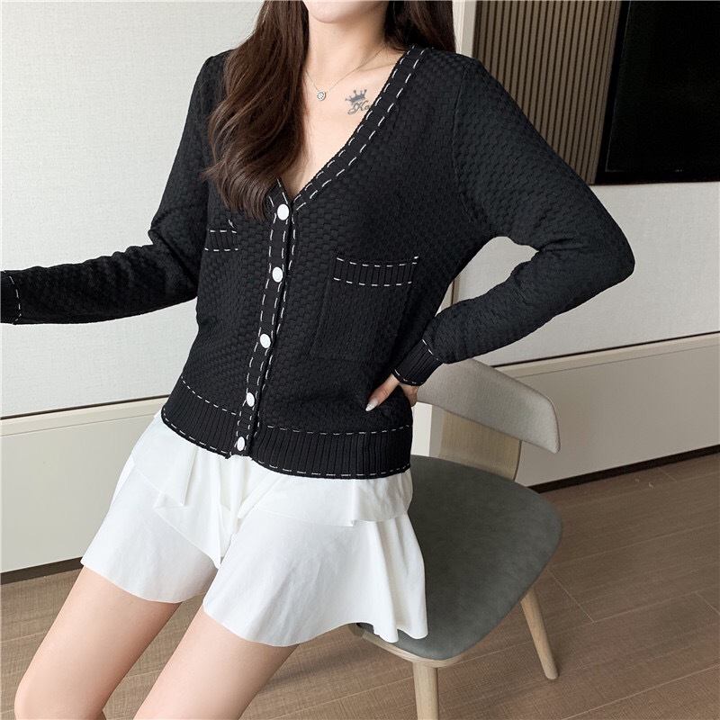 实拍大码胖mm新款小香风时尚毛衣大码宽松显瘦很仙的针织衫衫