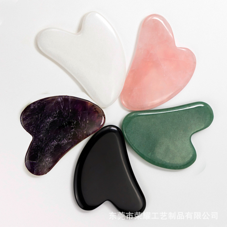 粉晶刮痧板白玉刮痧板东陵刮痧板虎眼石刮痧板天然材质