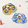 New alloy drip oil imitation of golden Tai blue -roasted blue double phoenix DIY material production of the Qing Dynasty phoenix crown hairpin hair clip accessories