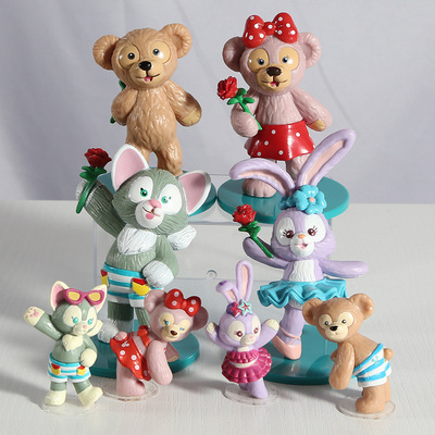 达菲史黛拉兔子雪莉玫手办玩具蛋糕装饰摆件DIY小公仔玩偶配件|ms