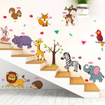 Детский сад животное лестница метоп декоративный Циркуляр материал ребенок наклейки для стен Бумага стена наклейка мультики милый творческий