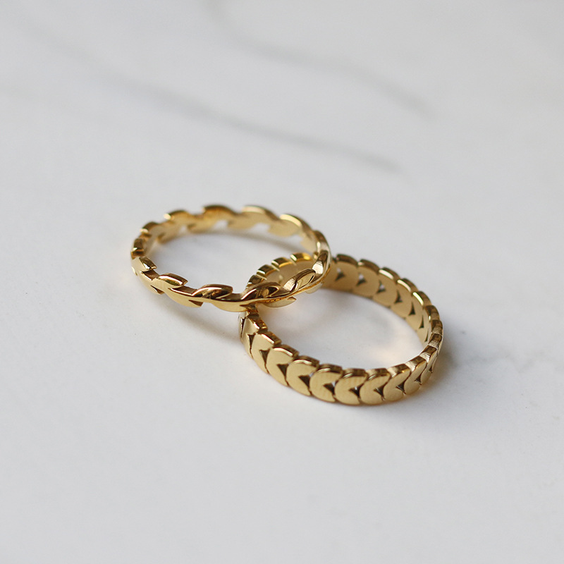 Fashion Style PVD Coated Real Gold Plated 18K Gold Grain 304 Stainless Steel Fashion Waterproof Non Tarnish