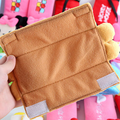 Cute PC Dog Children's Doll Head Soft Protective Cover Car Supplies Interior Plush Seat Belt Shoulder Cover Grabber