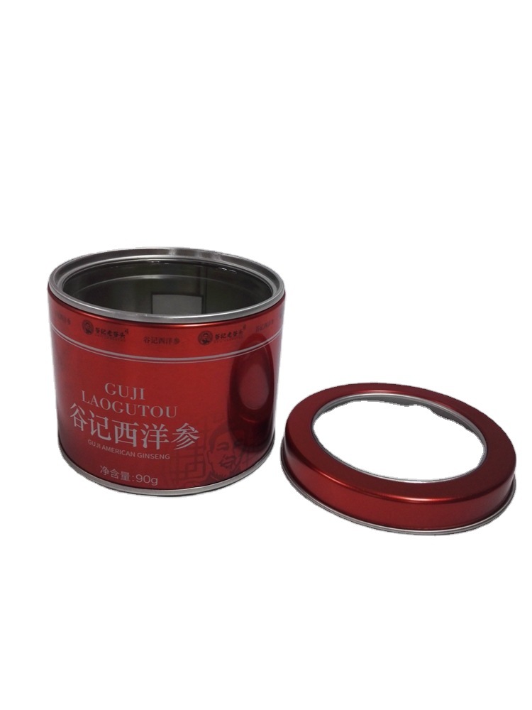 Ginseng chino redondo ventana abierta lata de hierro ginseng bajo el bosque de Gorilla Jilin caja de hierro de embalaje de productos agrícolas primarios image 6