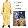 new pattern Muslim Morocco Cap design Islam man Cotton and hemp Strip Robe One piece On behalf of