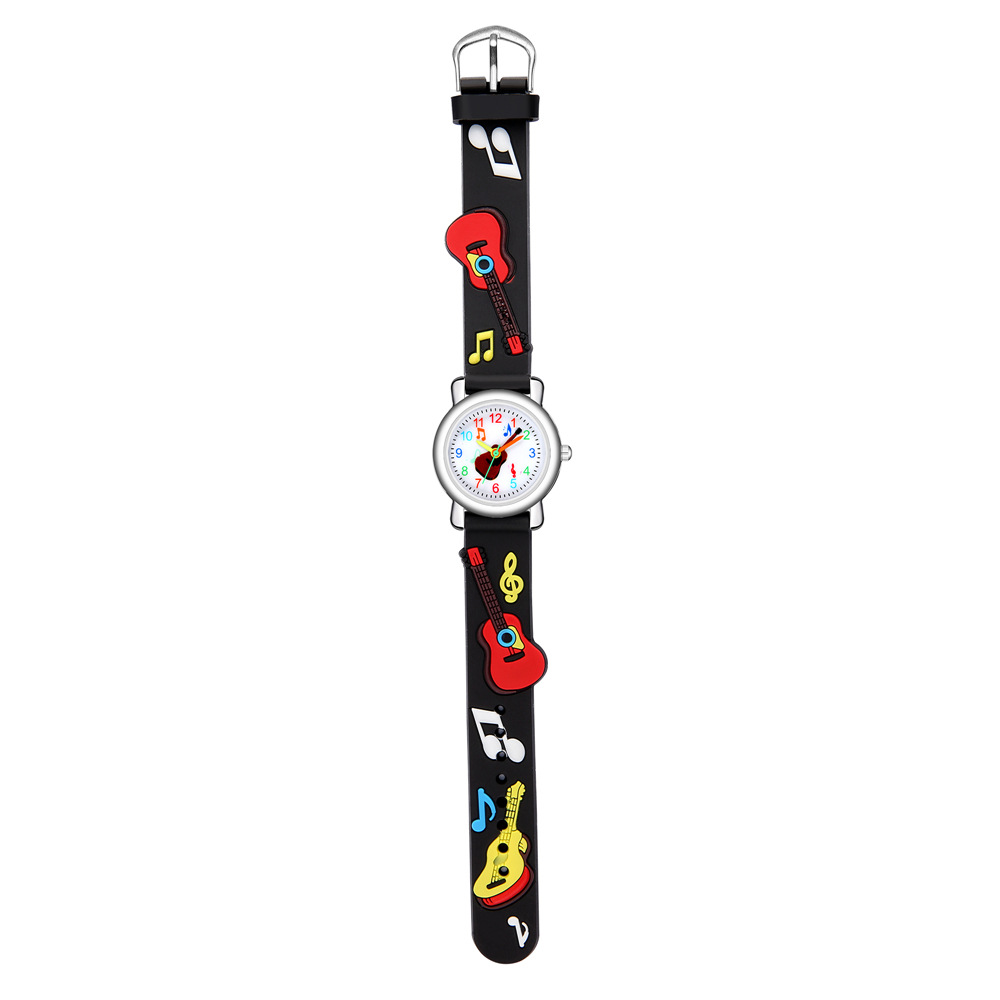 vente en gros montre pour enfants avec bande en plastique  motif de guitare en relief Nihaojewelrypicture3