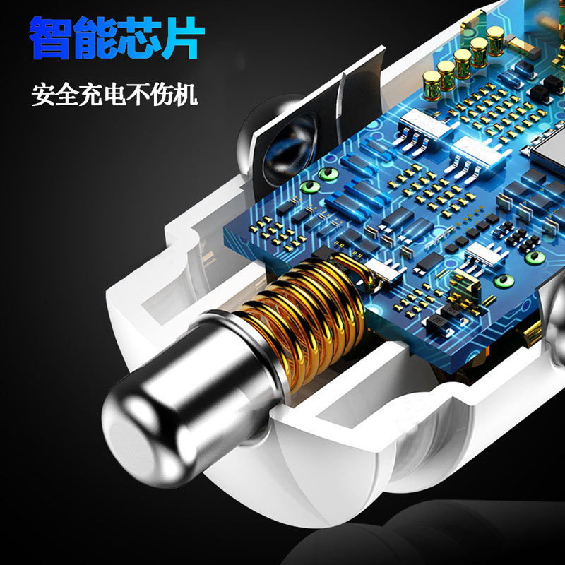 Car Mobile Phone Charger Fast Charging Head Transparent Business Car Charger Pd25W Converter Dual USB Flash Charging Cigarette Lighter