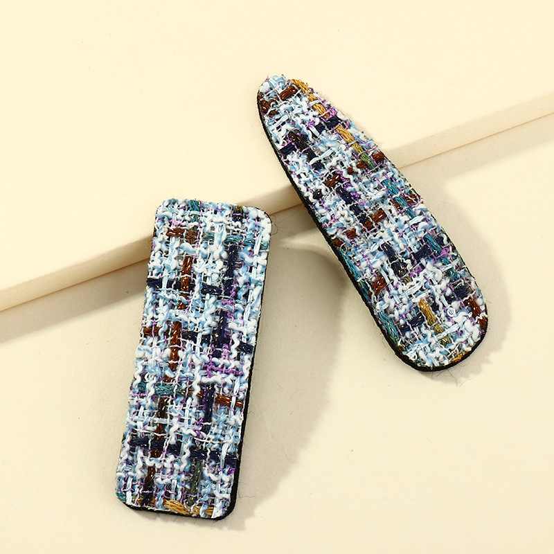 Korea Simple Fabric Plaid Hairpin display picture 7