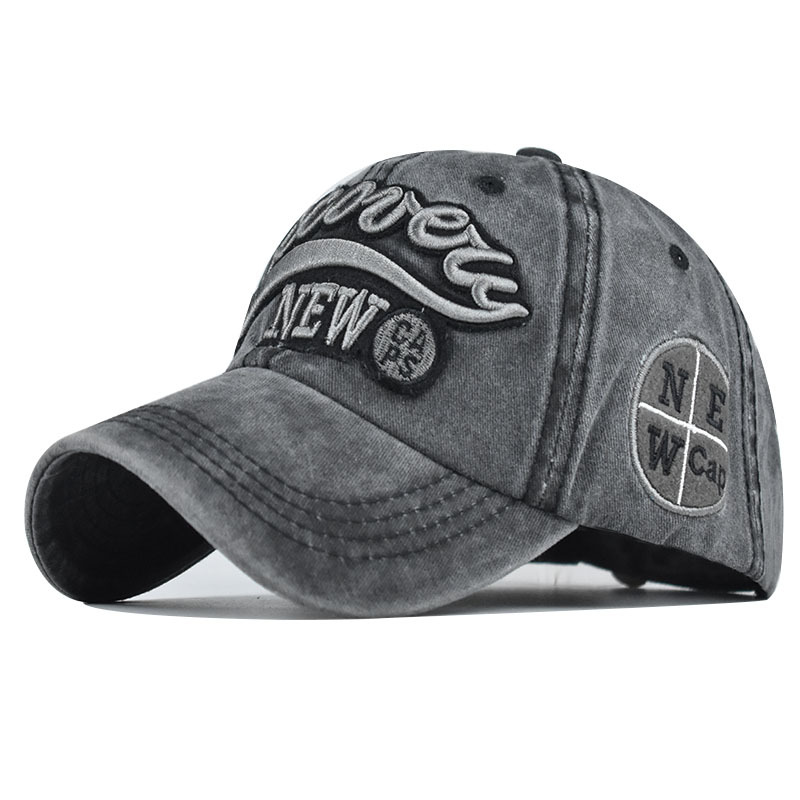 Nouvelle casquette de baseball brodée en trois dimensions nouvelle grande lettre transfrontalière haut de gamme casquette en coton pur lavé casquette de baseball enduite en détresse
