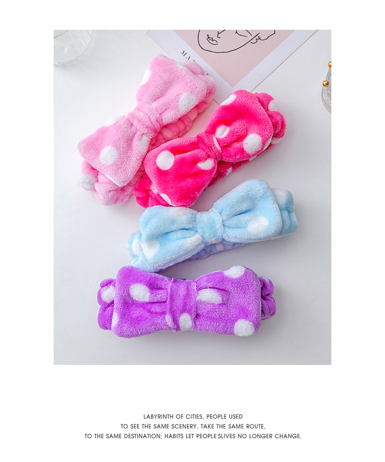 50g Weight Hair Band Hair Accessories Type 1 Piece Quantity Home, Daily Occasion Polka Dots, Bow Knot Pattern Women's Gender Simple Style Style Simple Style Women's Polka Dots Bow Knot Cloth Hair Band 3