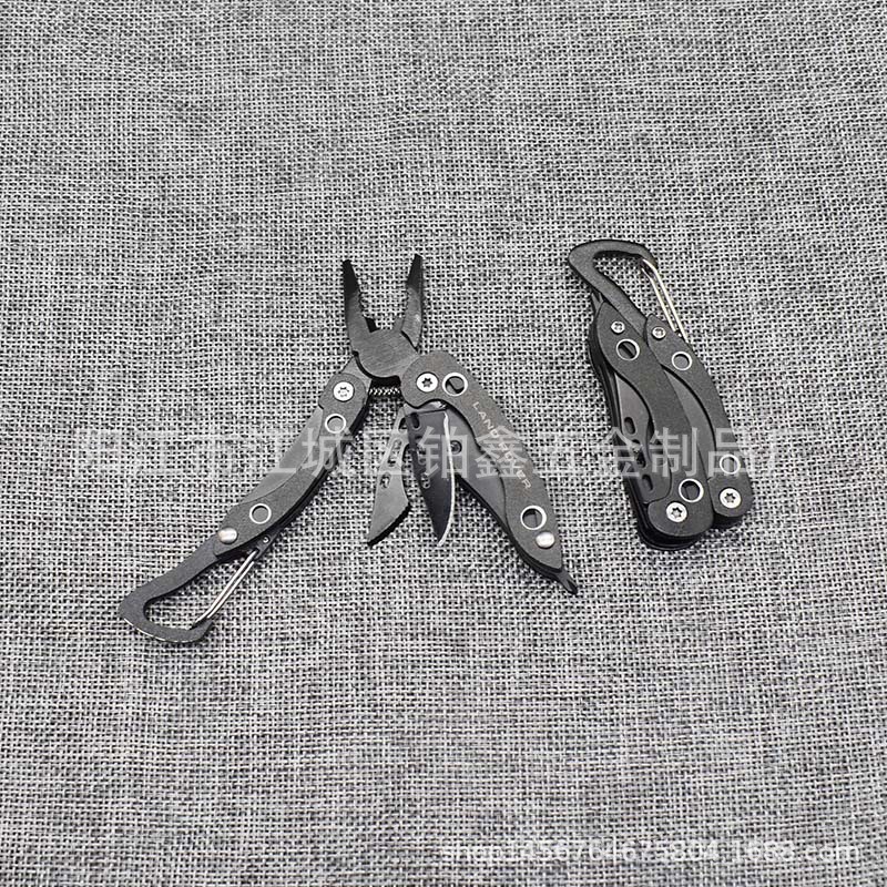 1新款全黑尖嘴钳多功能刀钳 不锈钢组合钳子 户外多用工具折叠钳