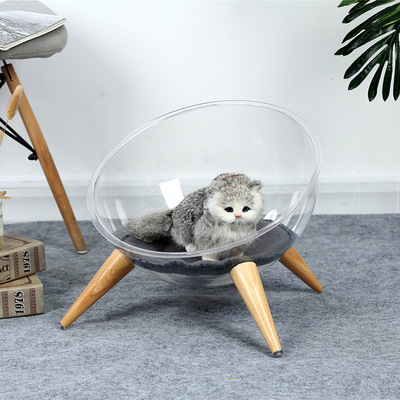 宠天使 太空舱透明猫窝创意猫床猫睡觉窝送垫子|ms