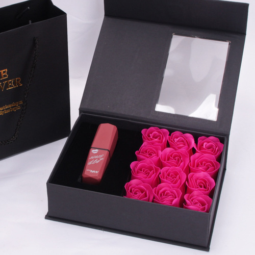 Cross-border Amazon 12 rose soap flower gift box lipstick jewelry box Chinese Valentine's Day gift gift