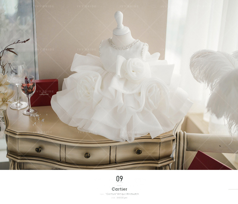 106059819@qq.com Baby's First Dress Princess Gown 2026 New Style For Girls, Birthday Dress, White Stylish Fluffy Tulle_voghion.com
