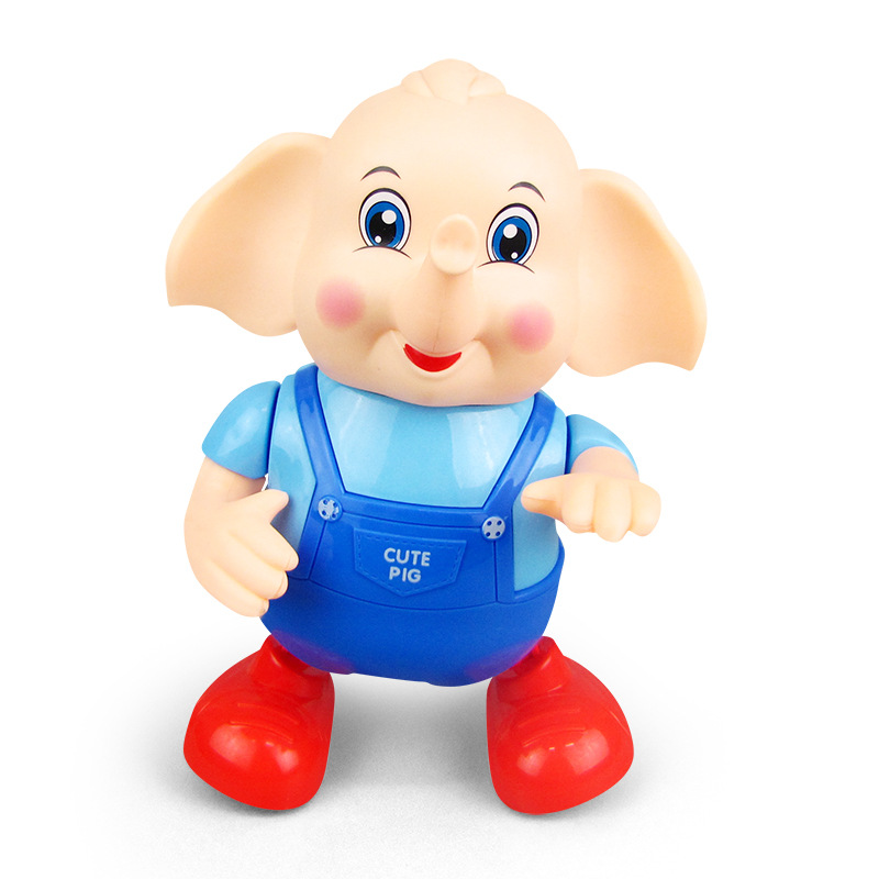 Tiktok mismo alga eléctrica baile lindo cerdo elefante red juguete rojo luminoso baile música juguete Venta caliente al por mayor