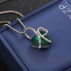 Accessory heart shaped, marine pendant, crystal heart-shaped, necklace, European style, wholesale