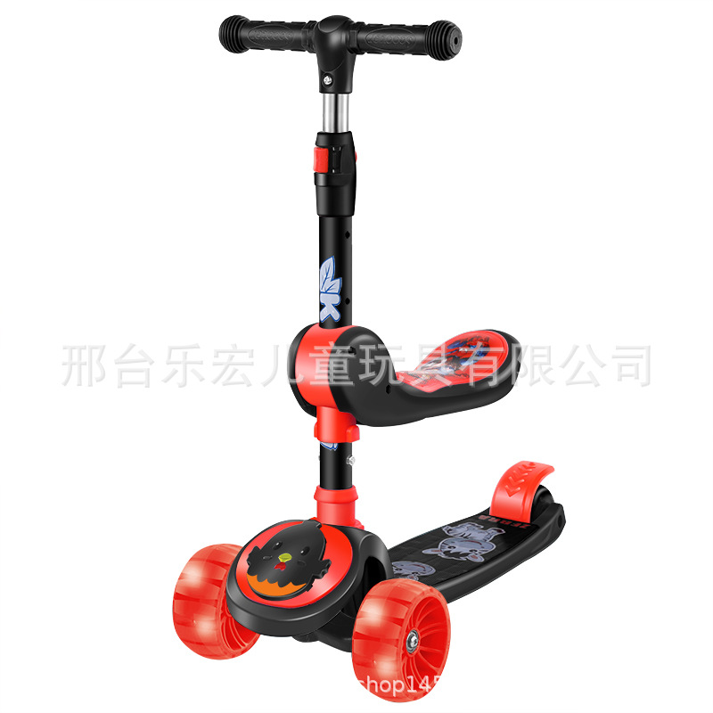 新款一键折叠儿童滑板车溜溜车滑步车1-6岁儿童学步滑行车