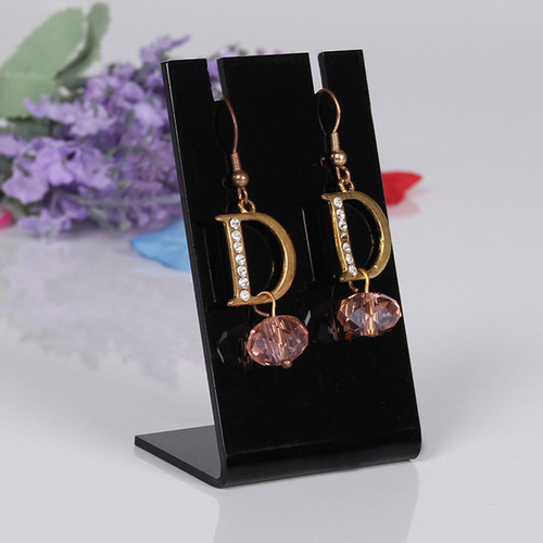 Acrylic Earrings Necklace Pendant L-Shaped Jewelry Display Stand Earring Stud Holder Showcase Prop