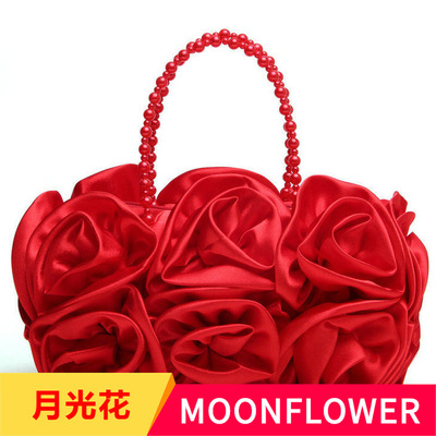 潮州月光花小额批发韩国化妆包工艺绸缎晚宴包新娘包伴娘包 989-2