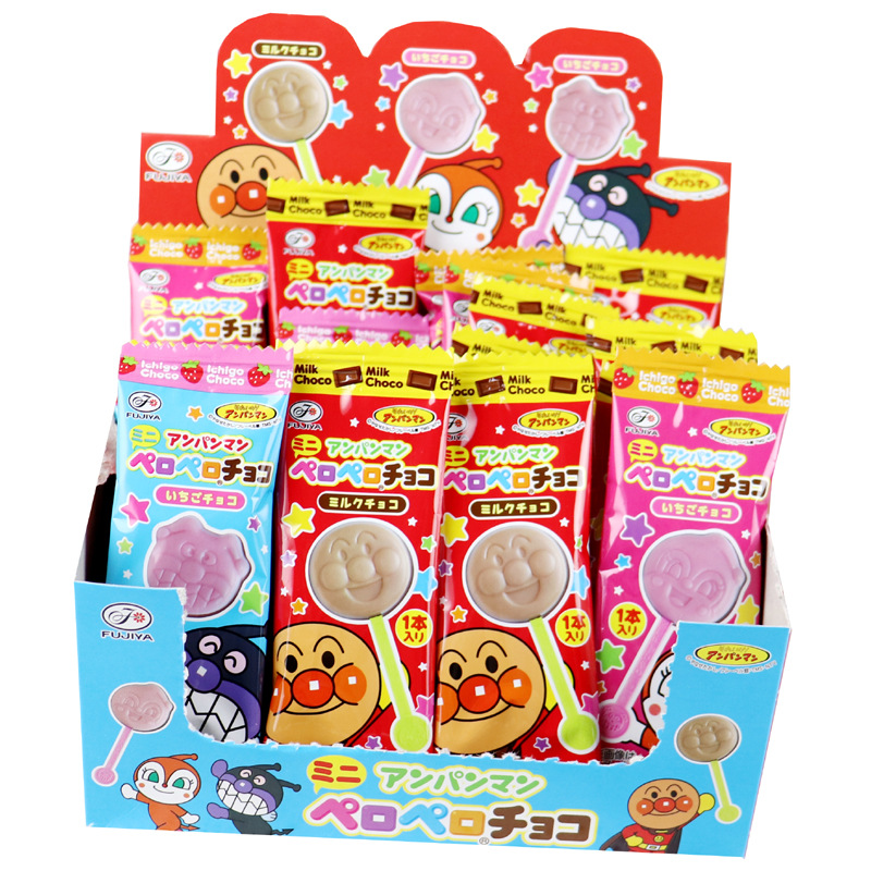 Japan Fujiya Anpanman chocolate Lollipop Cartoon modelling milk chocolate Mini 5g