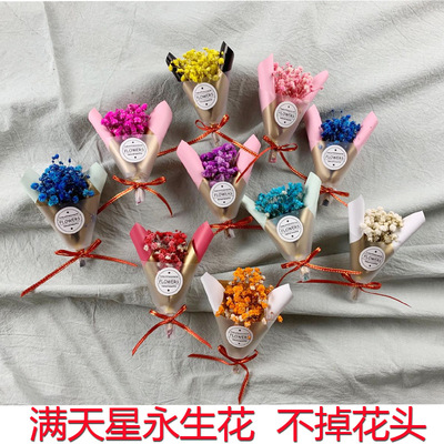 干花花束 满天星 永生花迷你小花束 礼物赠品 小礼品送礼包装搭配
