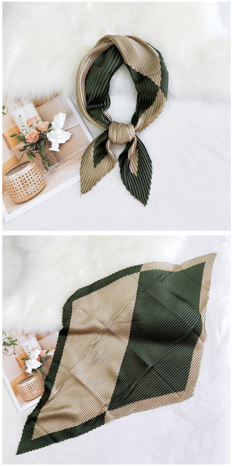 60g Weight Silk Scarf Classification Travel Occasion Polyester Material Spot, Stripe Pattern Spring&Summer Season Unisex Gender Sweet Style Khaki, Multicolor, Grey&Pink, Grey, Red, Green, Blue, Yellow, Black Color Unisex Sweet Spot Stripe Polyester Silk Scarf 10