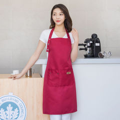 Apron home kitchen waiter coveralls work clothes women's fashion men's waterproof and oil-proof apron bib LOGO printing