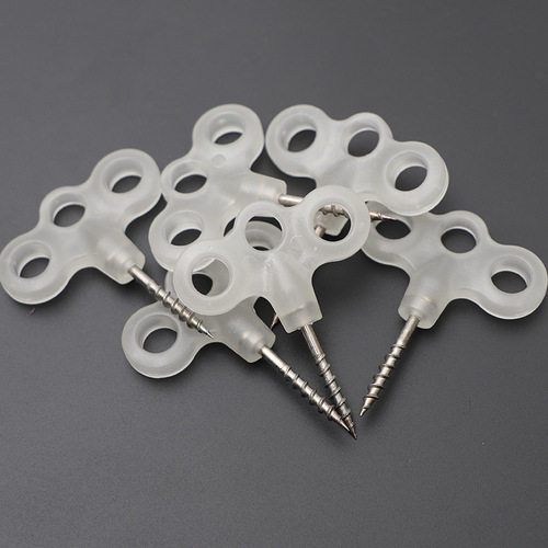 Camping deck nails, luminous nails, outdoor camping tent windproof rope fixing nails, three-eye screws, stainless steel threads