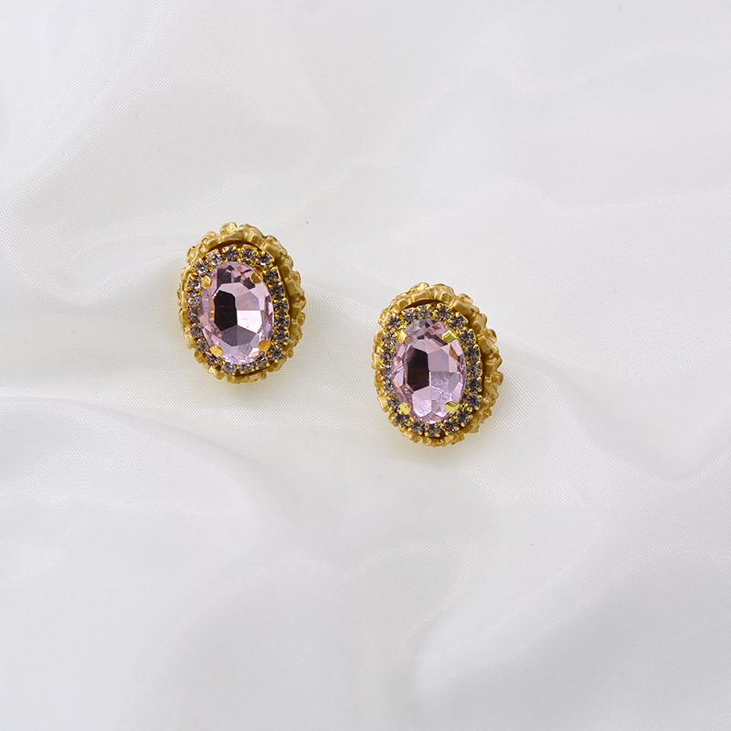 Crystal Simple Small Retro Earrings New Earrings Wholesale display picture 3