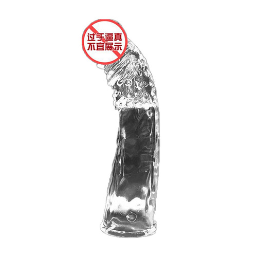Wholesale 7cm penis condom lengthened and thickened condom for men and women crystal condom locking sperm collar for adult sex