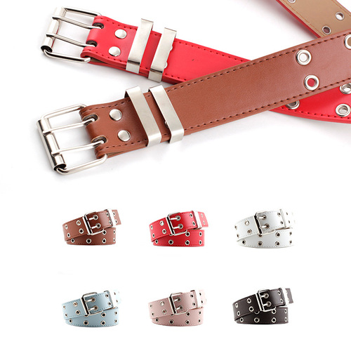 European and American hip-hop punk style belt casual jeans fashion chain decorative trouser belt eyelet belt wholesale