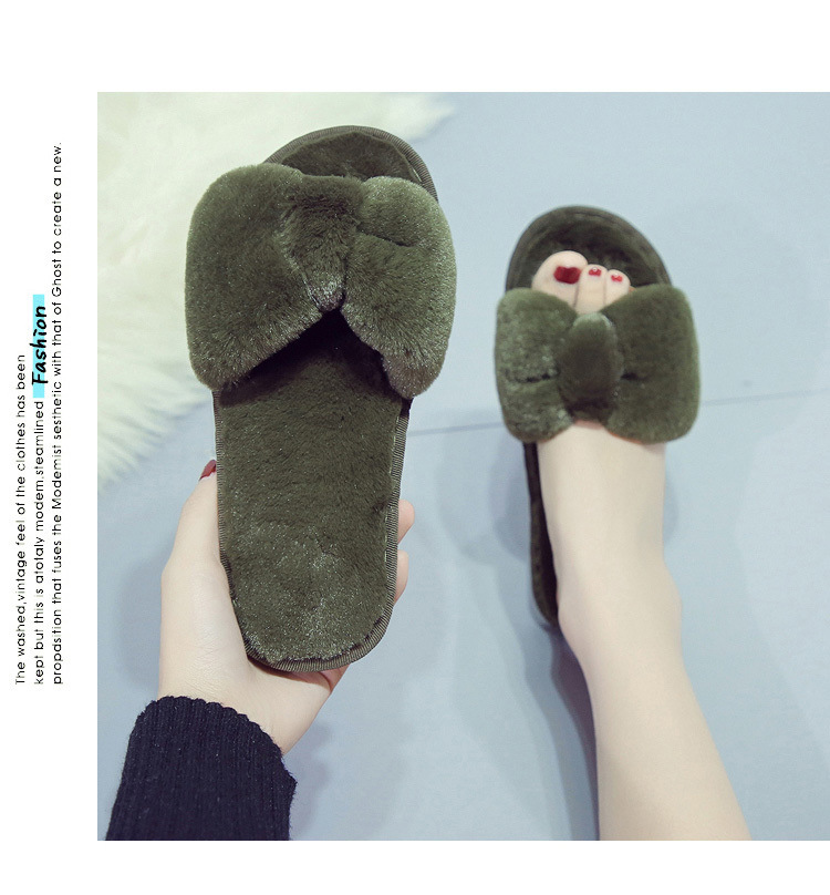 Bowknot plush slippers nihaostyles clothing wholesale NSKJX71184