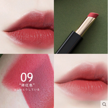 牛血色脏橘色口红 小黑管磁铁口红 学生平价款哑光丝绒不沾杯唇膏