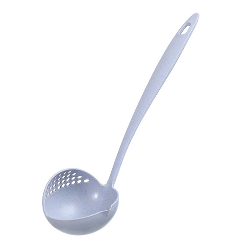 Wheat straw spoon kitchen two-in-one soup spoon colander long handle plastic large spoon home restaurant hot pot spoon