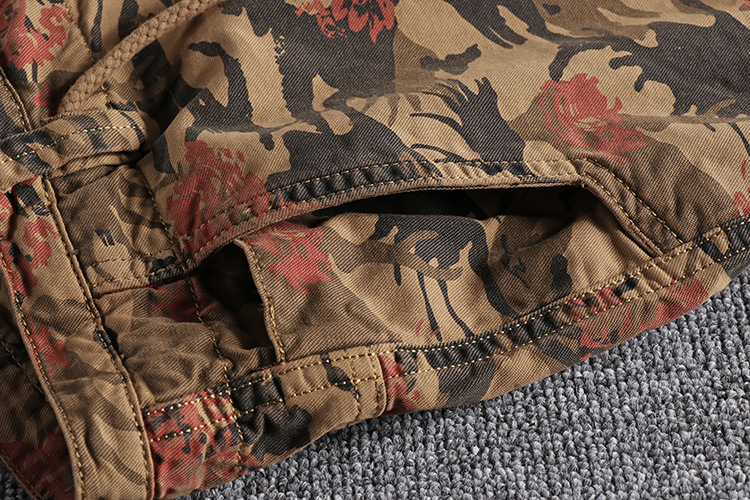 Retro trend washing camouflage youth five-point pants Europe and the United States foreign trade original single men's workwear shorts casual pants 22