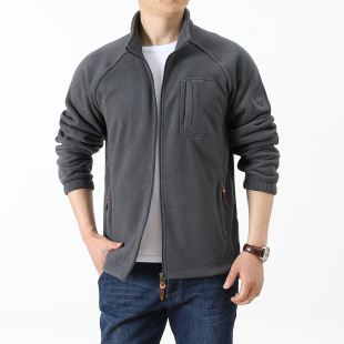 Jeep Shield Autumn New Vertical Collar Cardigan Outdoor Polar Fleece Warm Sweater Men's Fleece Tuanjian Clothes Men's