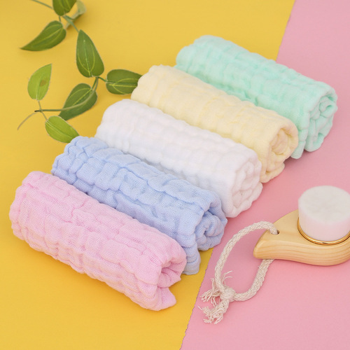 Six-layer gauze cotton plain square towel newborn saliva towel infant handkerchief face towel children's face towel wipe hands