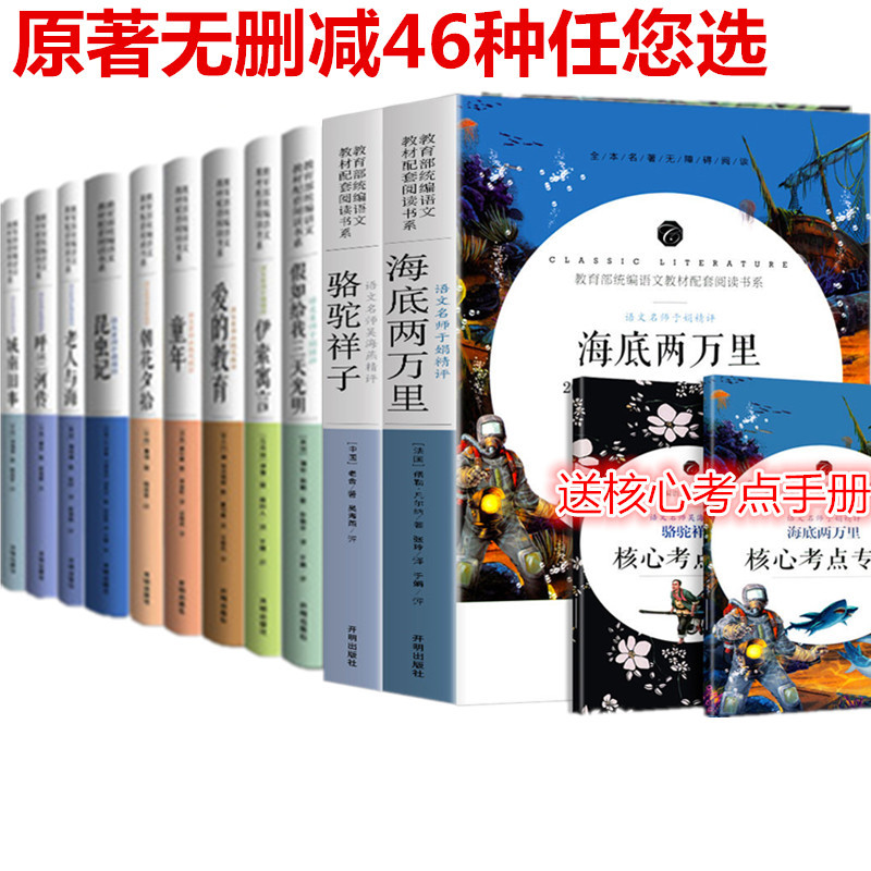 完整版送考点手册 西游记骆驼祥子海底两万里简爱昆虫记 图书批发