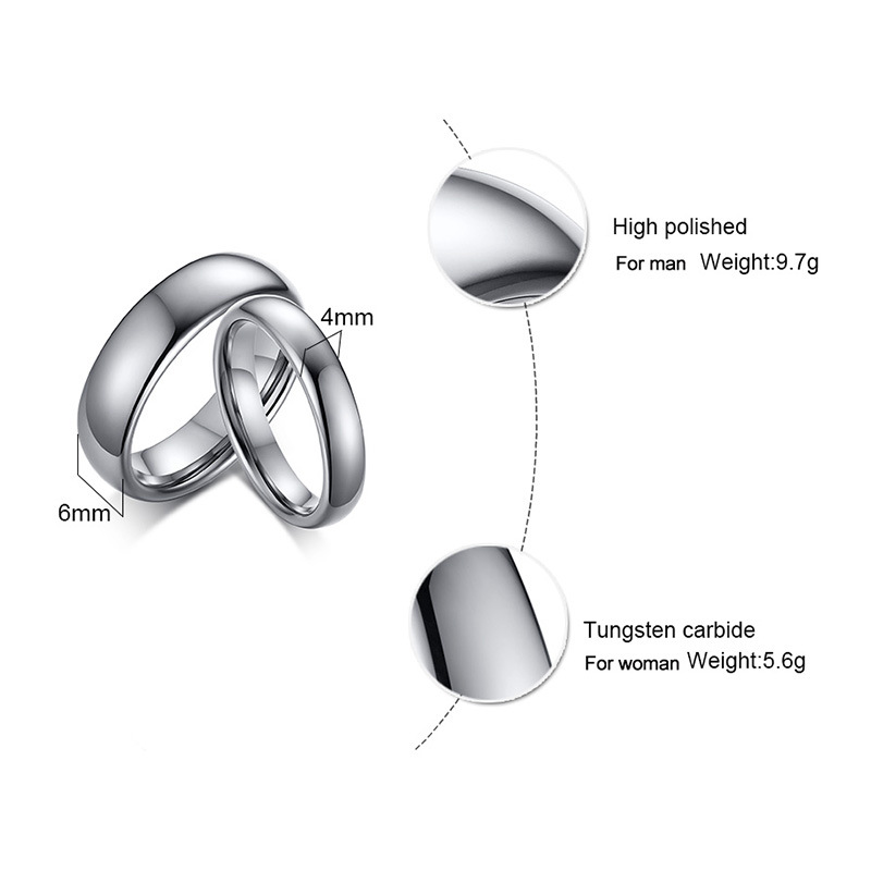 Simple Style Geometric Tungsten Steel Rings Plating Stainless Steel Rings