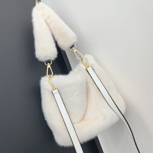 现货秋冬高克重仿貂毛皮草毛毛包包女手拎单肩斜挎包毛毛肩带