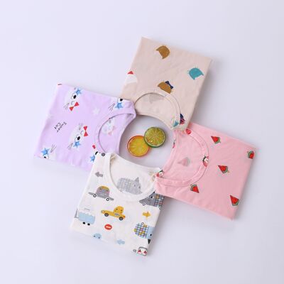 children Iceland Cotton pajamas men and women summer Underwear Home Furnishings leisure time suit Thin section baby A summer Air conditioning service