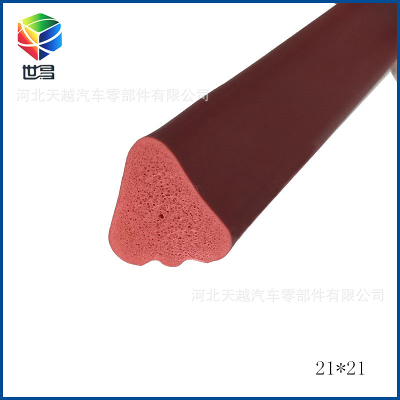 三角形硅胶发泡密封条 红色硅橡胶烤箱烘箱用密封条 红色硅胶条