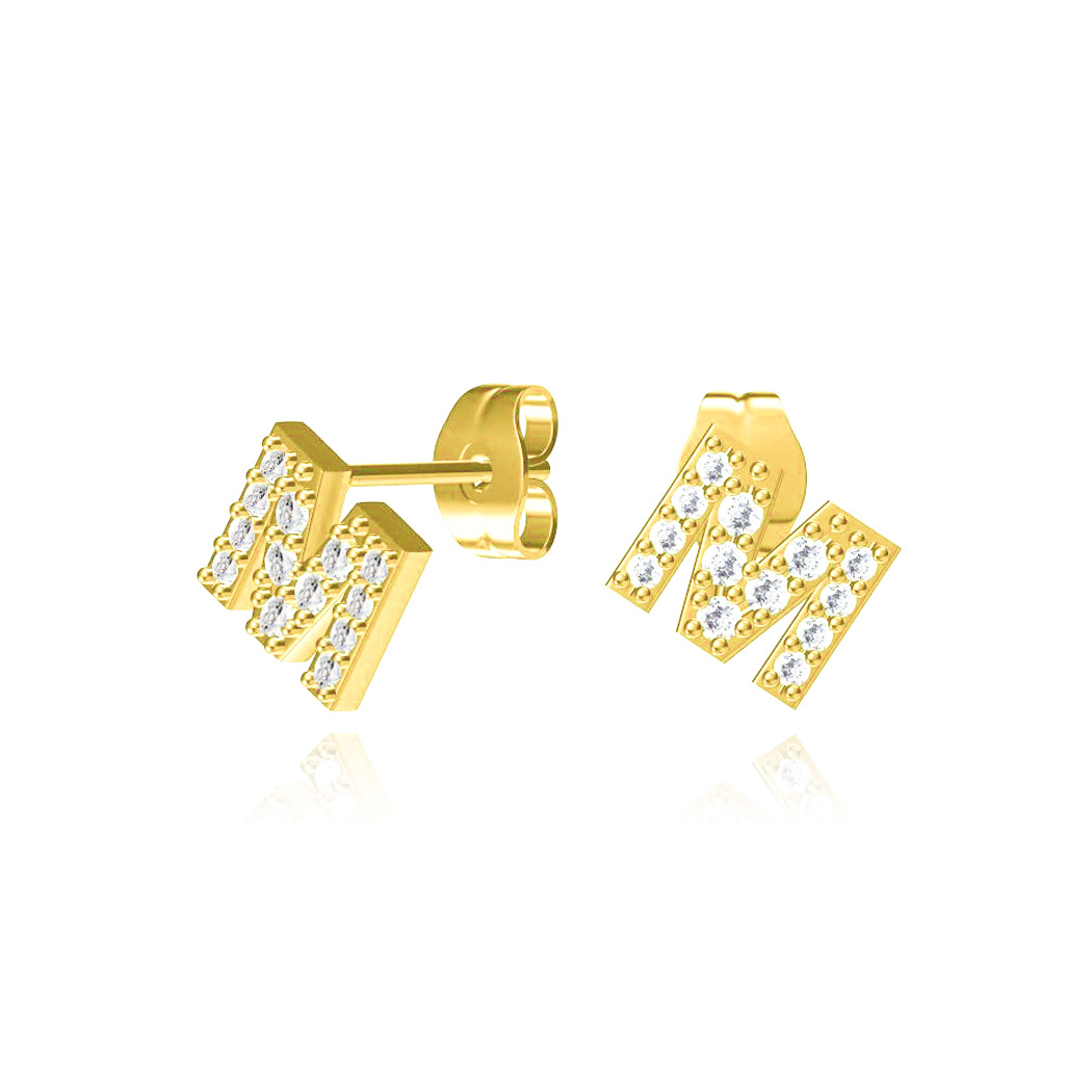 Hot-selling New Letter 26 English Copper Letters Zircon Earring For Women display picture 15