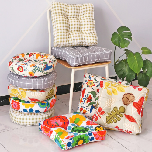 Cotton canvas old coarse cloth thickened futon cushion Japanese style bay window cushion round yoga meditation cushion chair cushion